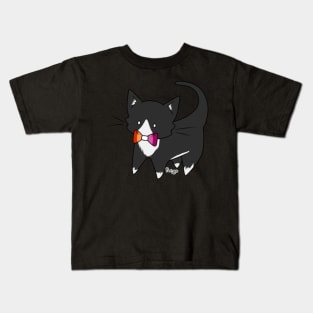 Lesbian Pride Tuxedo Kitty Kids T-Shirt